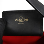 Valentino Garavani VLogo Leather 2Way Shoulder Bag in Black