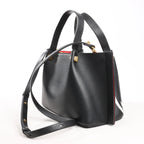 Valentino Garavani VLogo Leather 2Way Shoulder Bag in Black