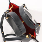 Valentino Garavani VLogo Leather 2Way Shoulder Bag in Black