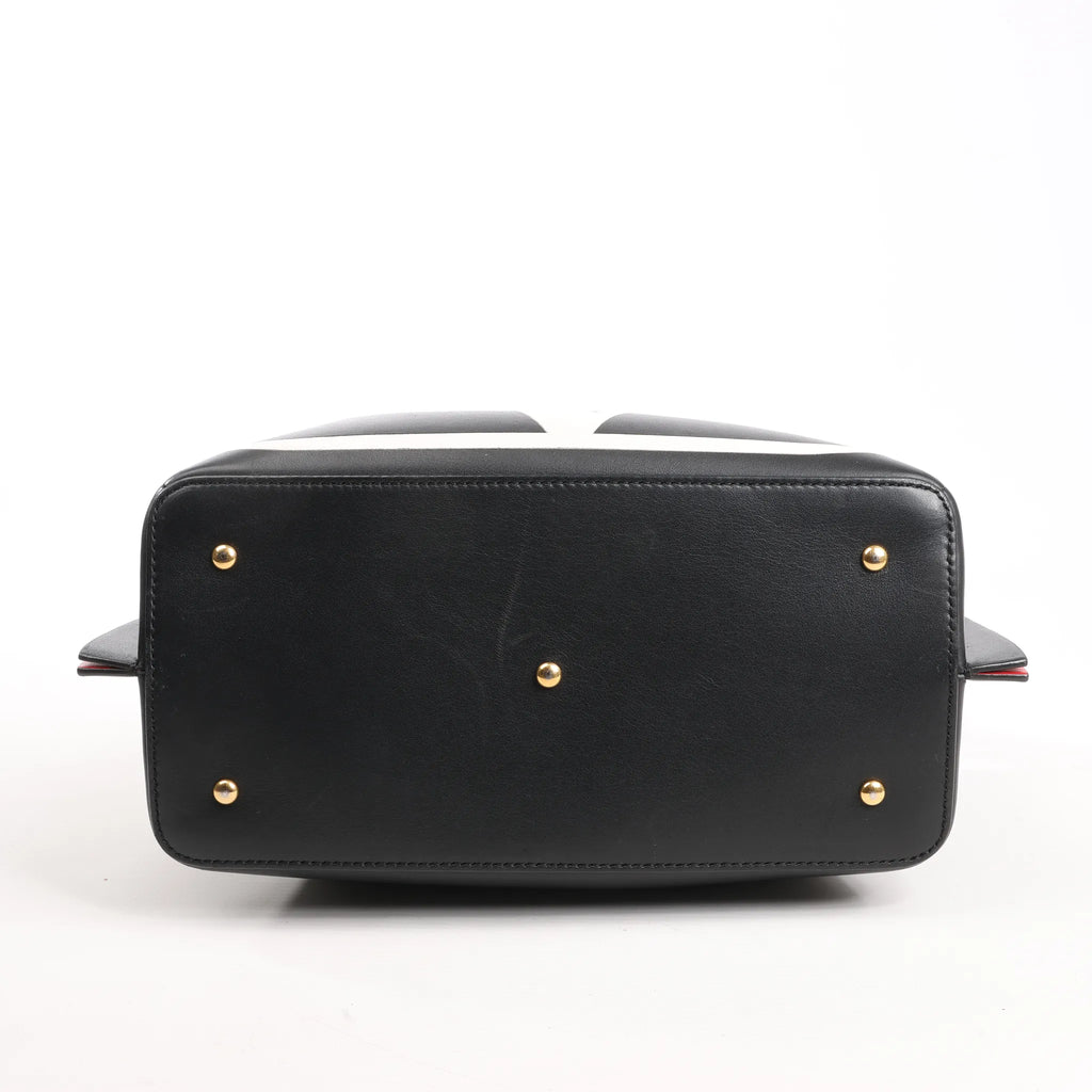 Valentino Garavani VLogo Leather 2Way Shoulder Bag in Black