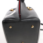 Valentino Garavani VLogo Leather 2Way Shoulder Bag in Black