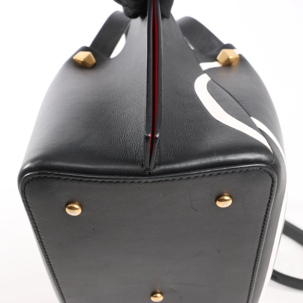 Valentino Garavani VLogo Leather 2Way Shoulder Bag in Black