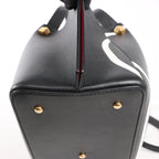 Valentino Garavani VLogo Leather 2Way Shoulder Bag in Black