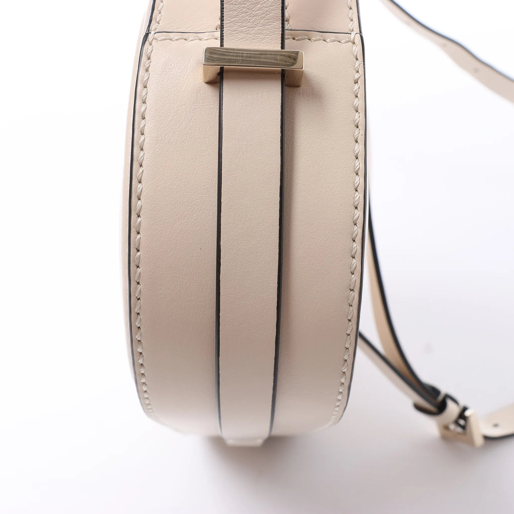 Valentino Garavani V logo Leather Crossbody Bag in Pink