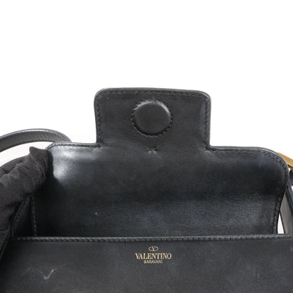 Valentino Garavani VLogo Leder-Umhängetasche in Schwarz