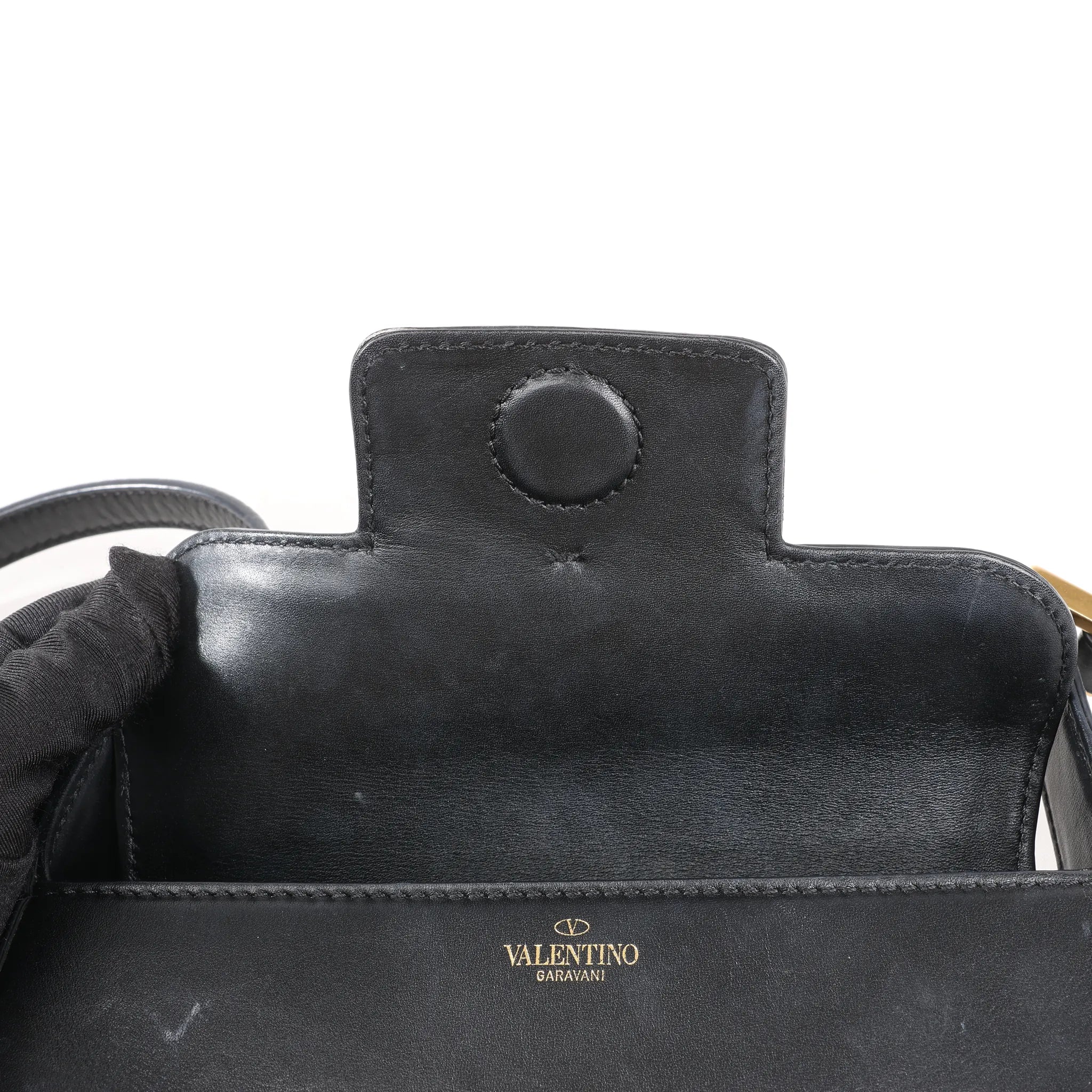Valentino Garavani VLogo Leather Shoulder bag in Black