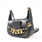 Valentino Garavani VLogo Leather Shoulder bag in Black