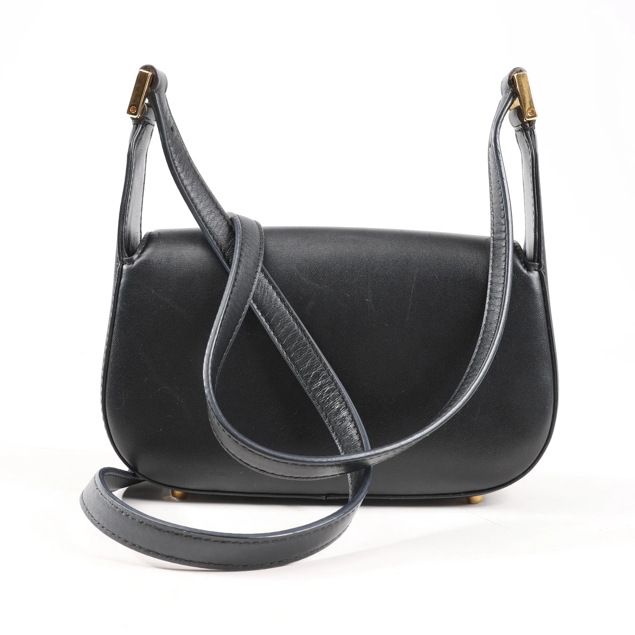 Valentino Garavani VLogo Leather Shoulder bag in Black
