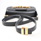 Valentino Garavani VLogo Leather Shoulder bag in Black