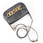 Valentino Garavani VLogo Leather Shoulder bag in Black