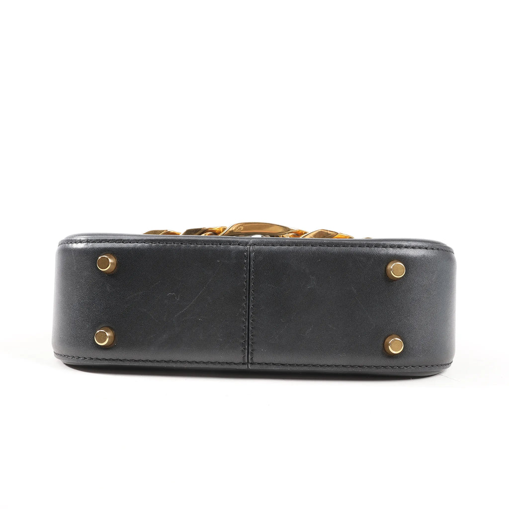 Valentino Garavani VLogo Leather Shoulder bag in Black