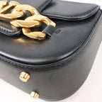 Valentino Garavani VLogo Leather Shoulder bag in Black