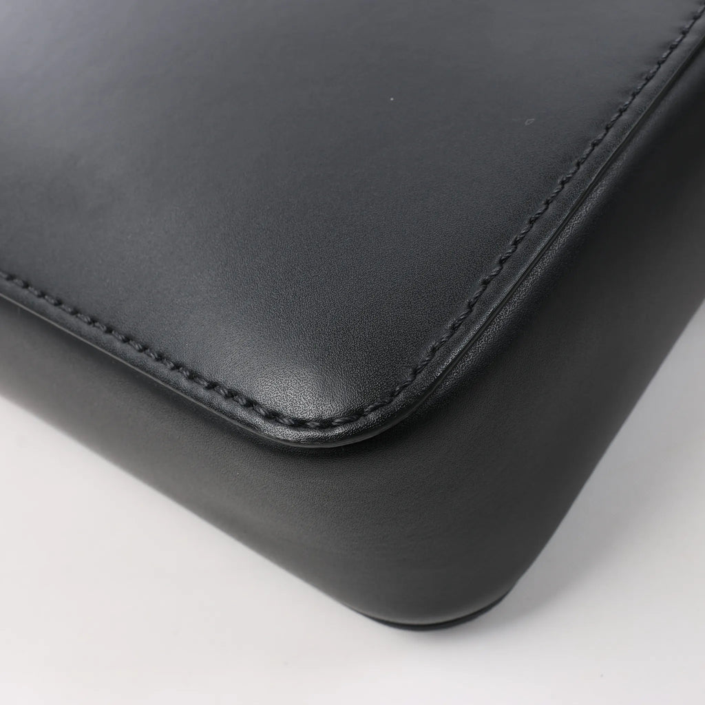 Valentino Garavani VLTN Leather Shoulder Bag in Black