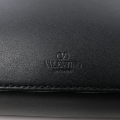 Valentino Garavani VLTN Leather Shoulder Bag in Black