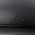 Valentino Garavani VLTN Leather Shoulder Bag in Black
