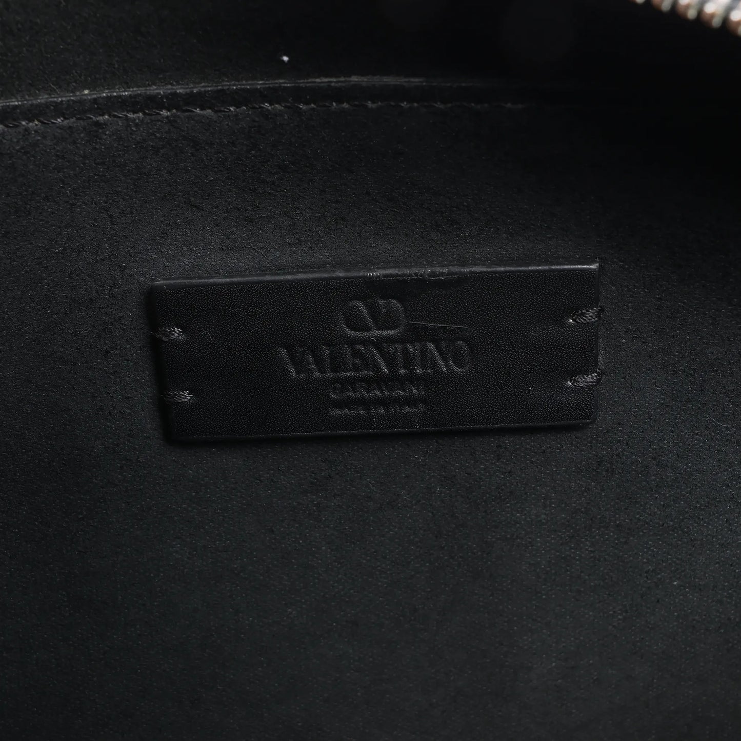 Valentino Garavani VLTN Leather Shoulder Bag in Black