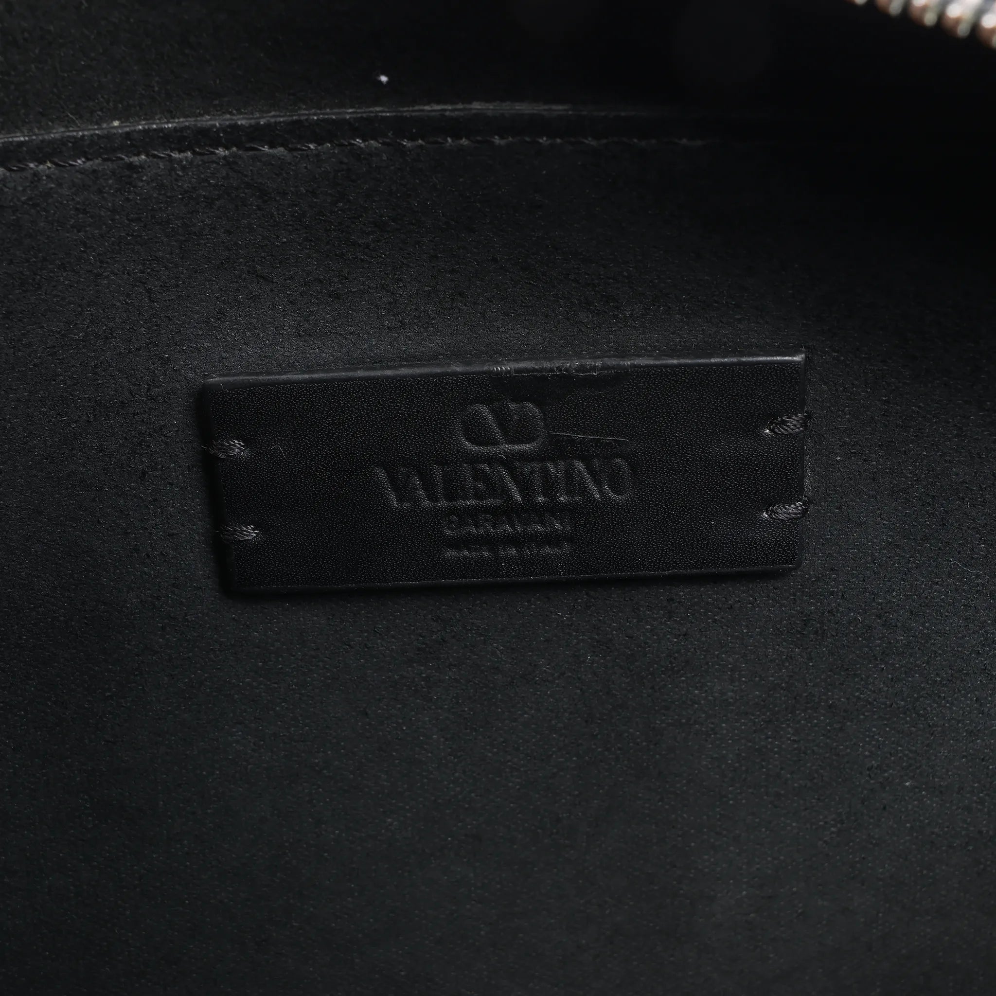 Valentino Garavani VLTN Leather Shoulder Bag in Black