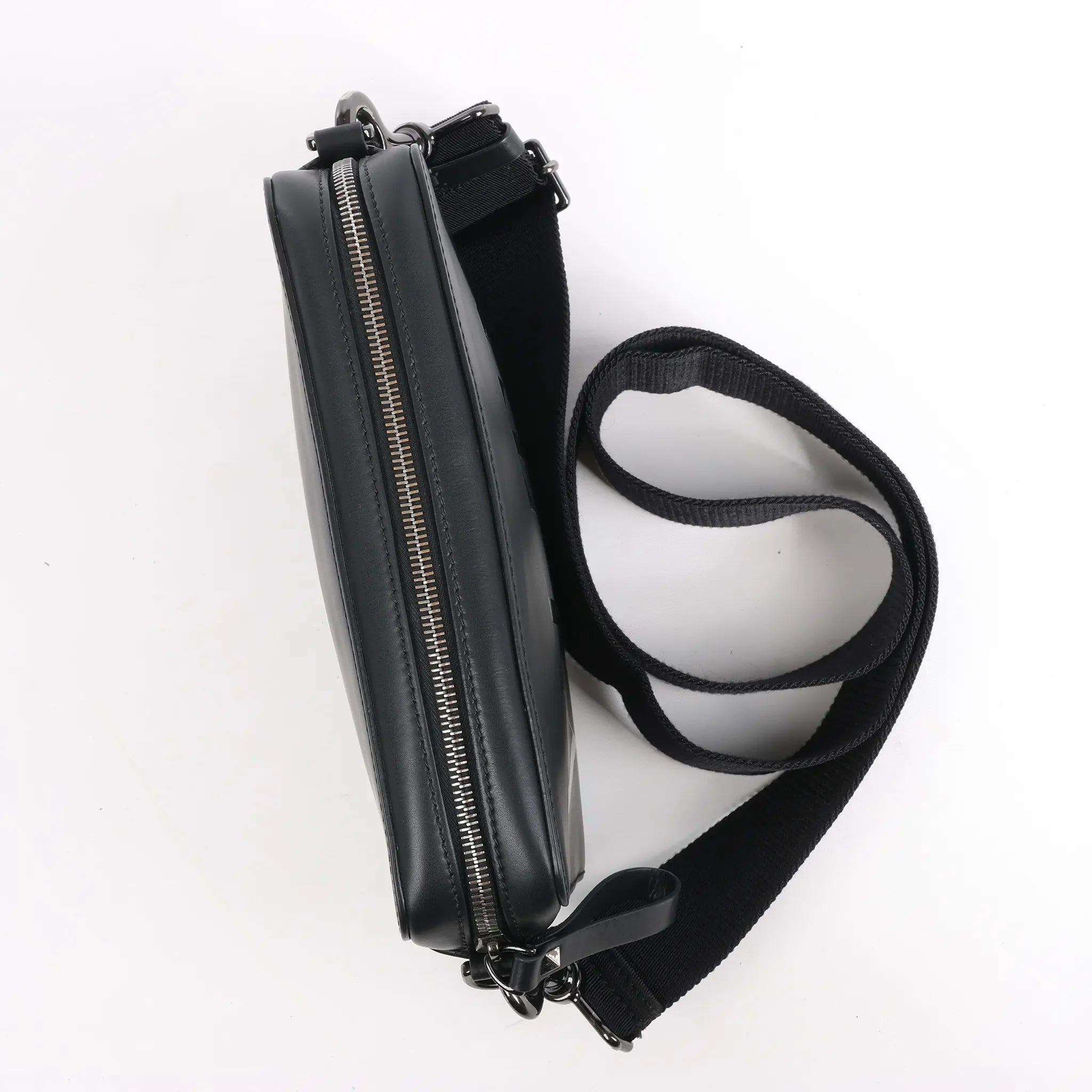 Valentino Garavani VLTN Leather Shoulder Bag in Black