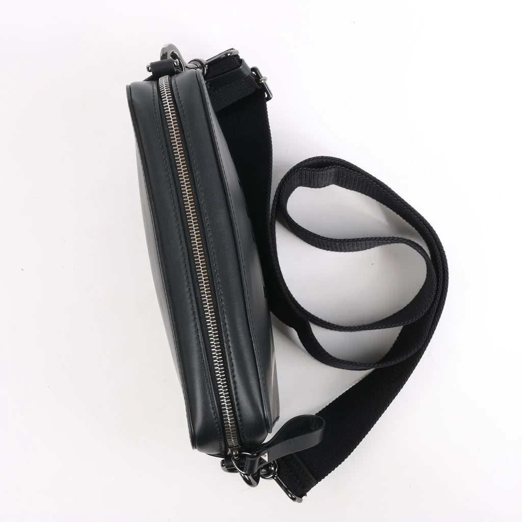 Valentino Garavani VLTN Leather Shoulder Bag in Black