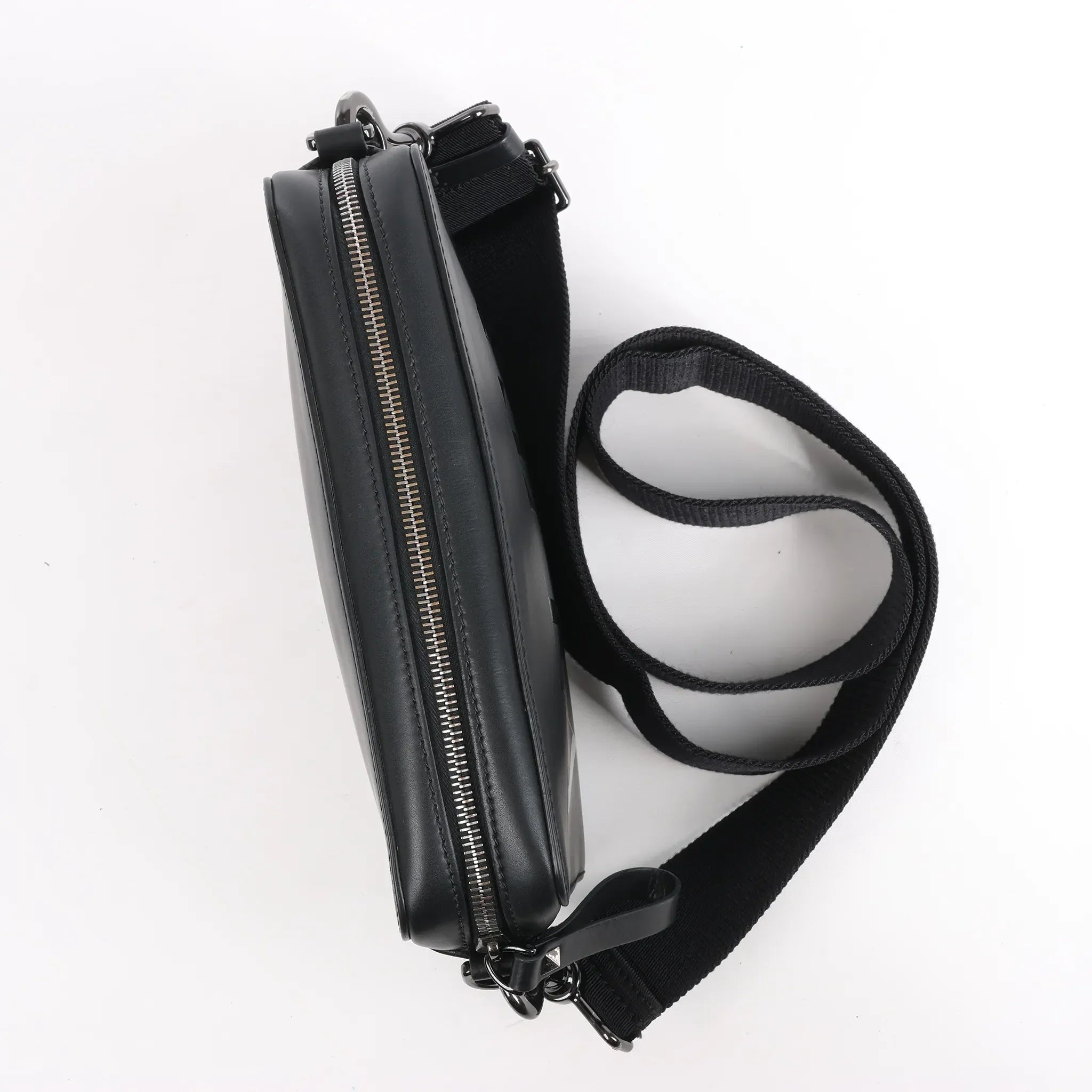 Valentino Garavani VLTN Leather Shoulder Bag in Black
