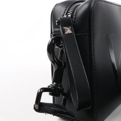 Valentino Garavani VLTN Leather Shoulder Bag in Black