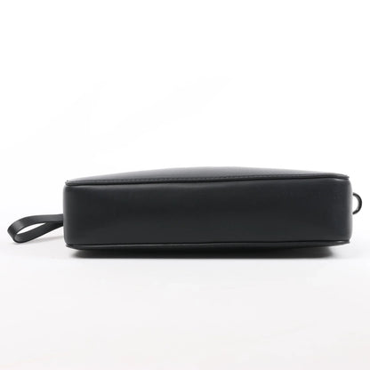 Valentino Garavani VLTN Leather Shoulder Bag in Black