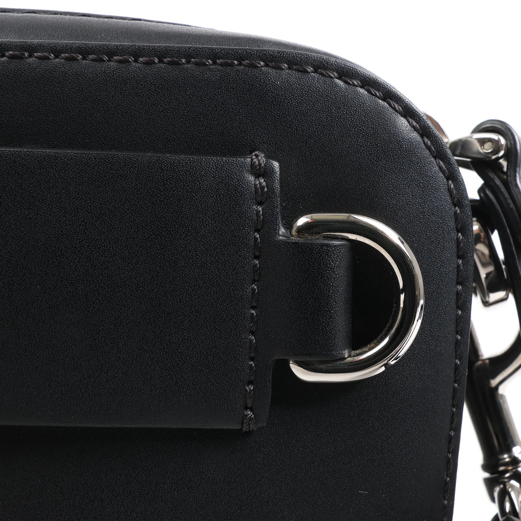 Valentino Garavani VLTN Leather Shoulder Bag in Black