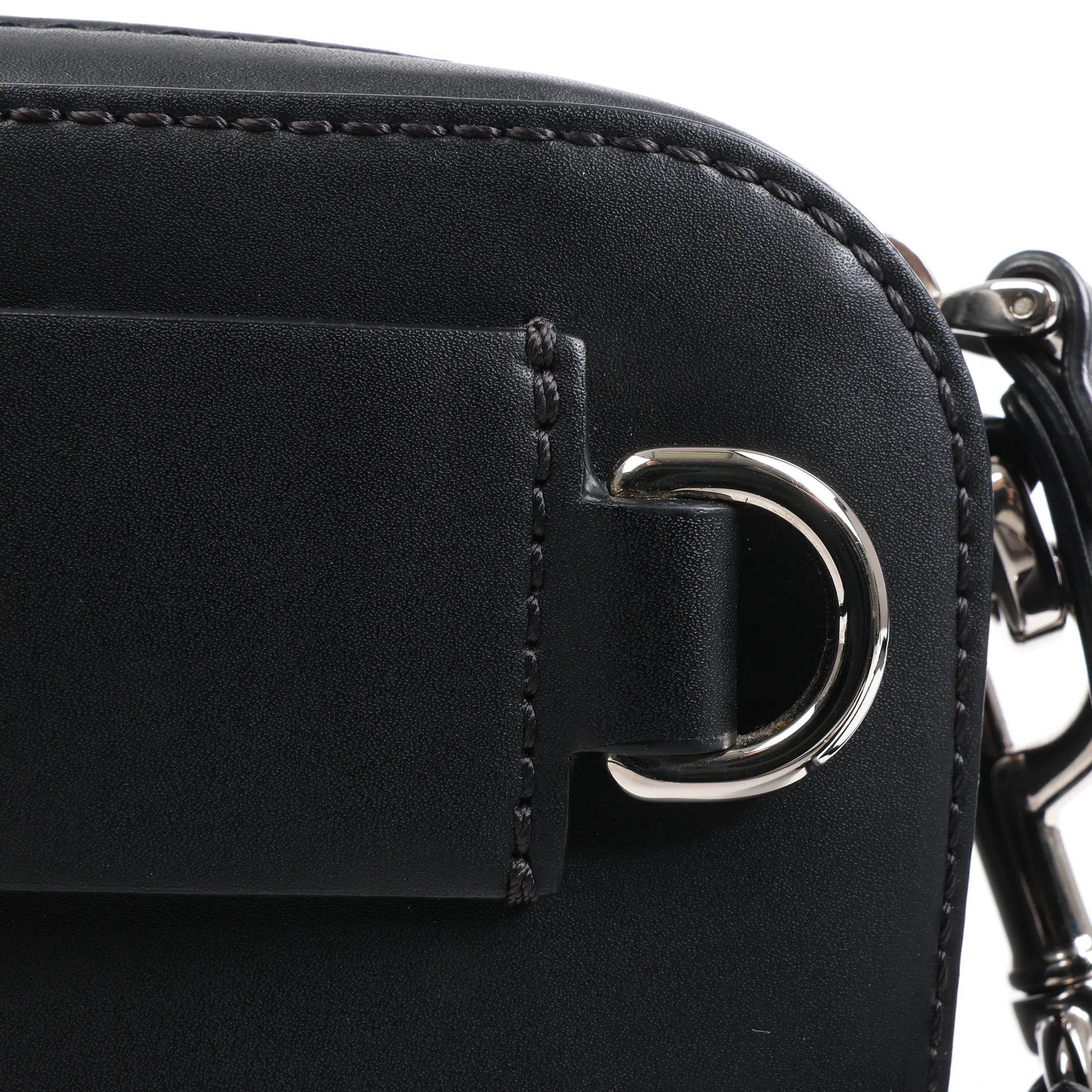 Valentino Garavani VLTN Leather Shoulder Bag in Black
