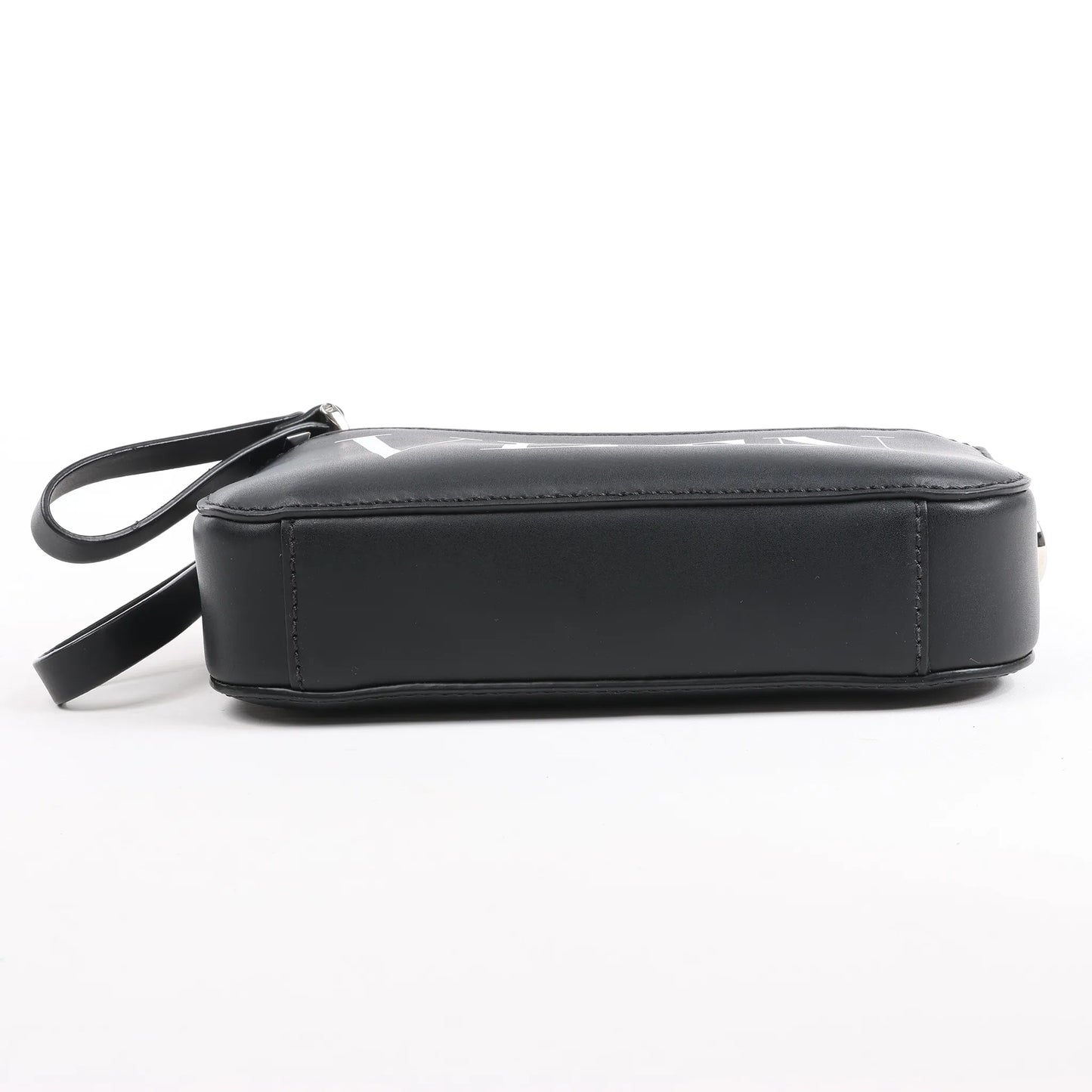 Valentino Garavani VLTN Leather Shoulder Bag in Black