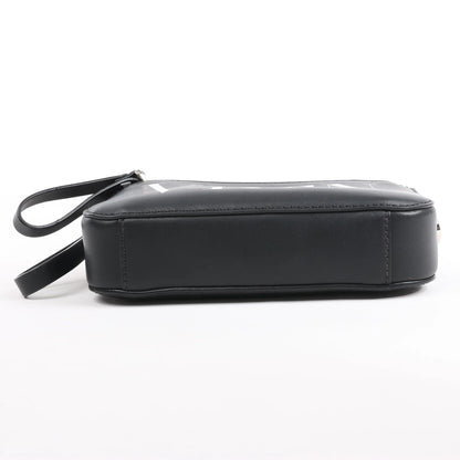 Valentino Garavani VLTN Leather Shoulder Bag in Black