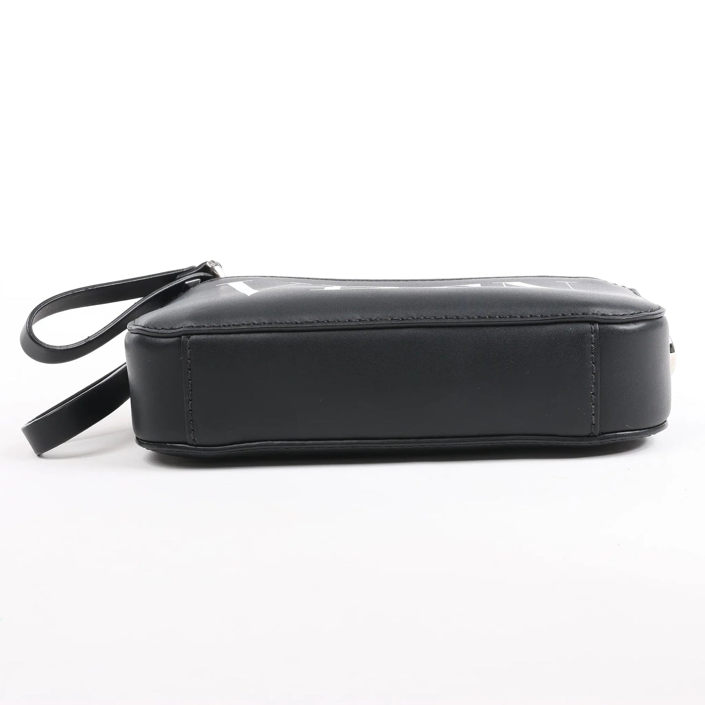 Valentino Garavani VLTN Leather Shoulder Bag in Black