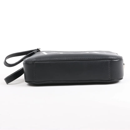 Valentino Garavani VLTN Leather Shoulder Bag in Black