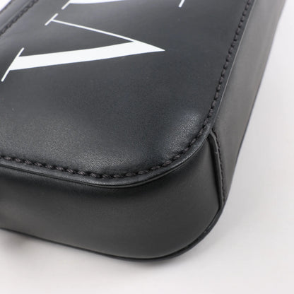 Valentino Garavani VLTN Leather Shoulder Bag in Black
