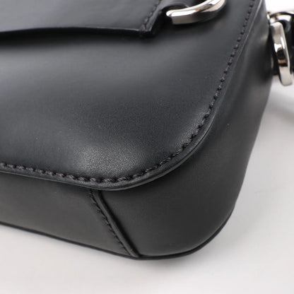 Valentino Garavani VLTN Leather Shoulder Bag in Black
