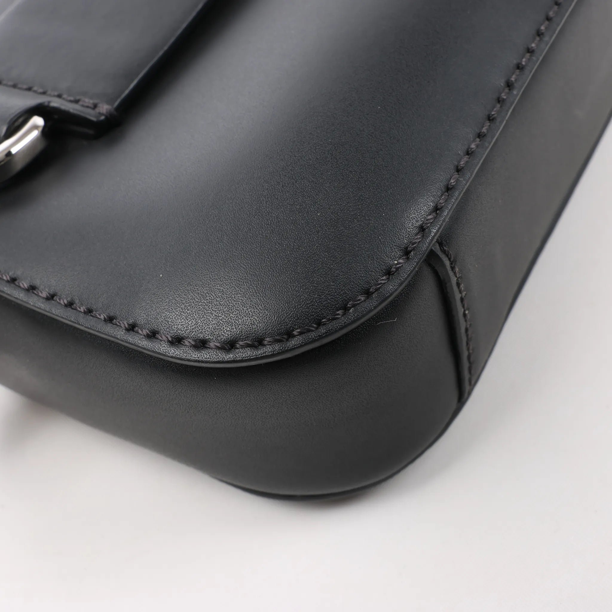 Valentino Garavani VLTN Leather Shoulder Bag in Black