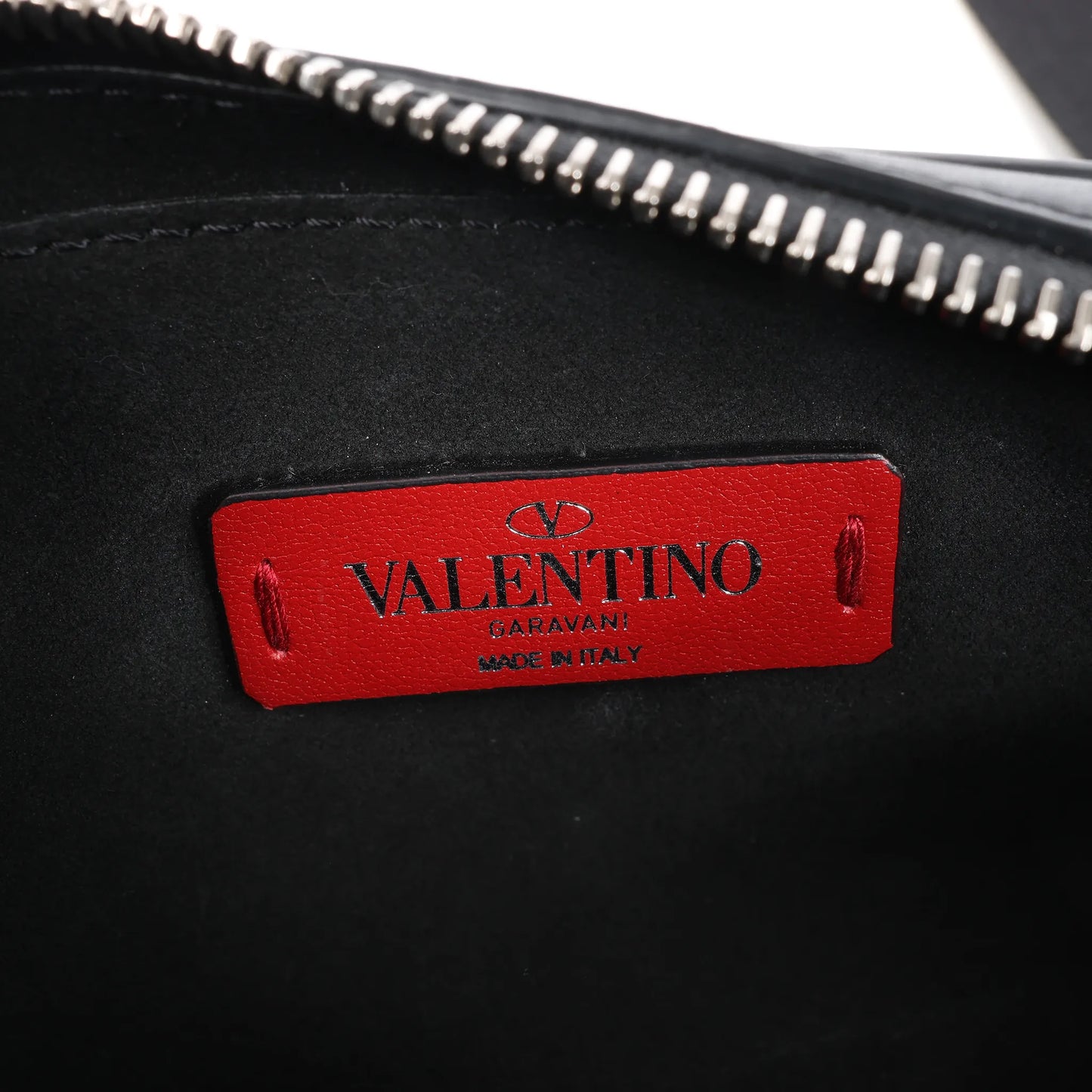 Valentino Garavani VLTN Leather Shoulder Bag in Black