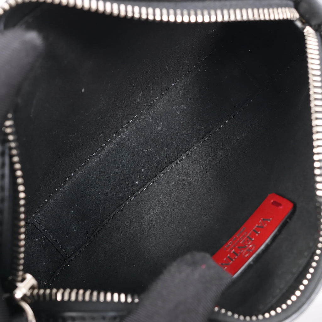 Valentino Garavani VLTN Leather Shoulder Bag in Black