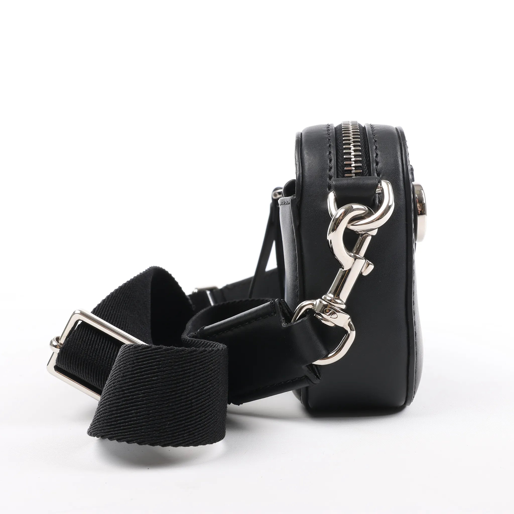Valentino Garavani VLTN Leather Shoulder Bag in Black