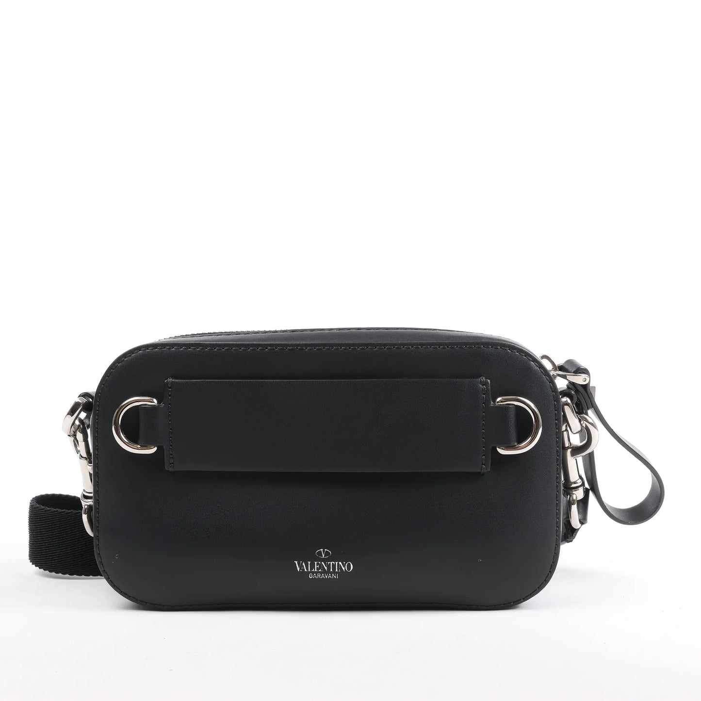 Valentino Garavani VLTN Leather Shoulder Bag in Black