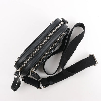 Valentino Garavani VLTN Leather Shoulder Bag in Black