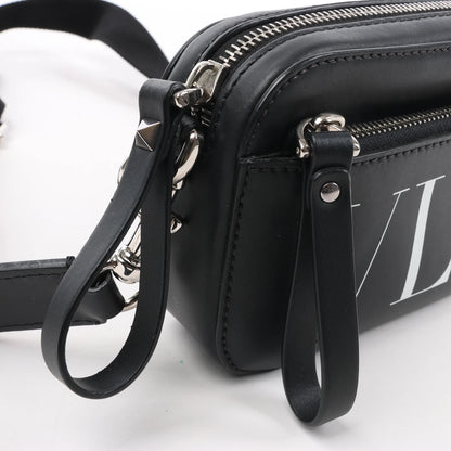 Valentino Garavani VLTN Leather Shoulder Bag in Black
