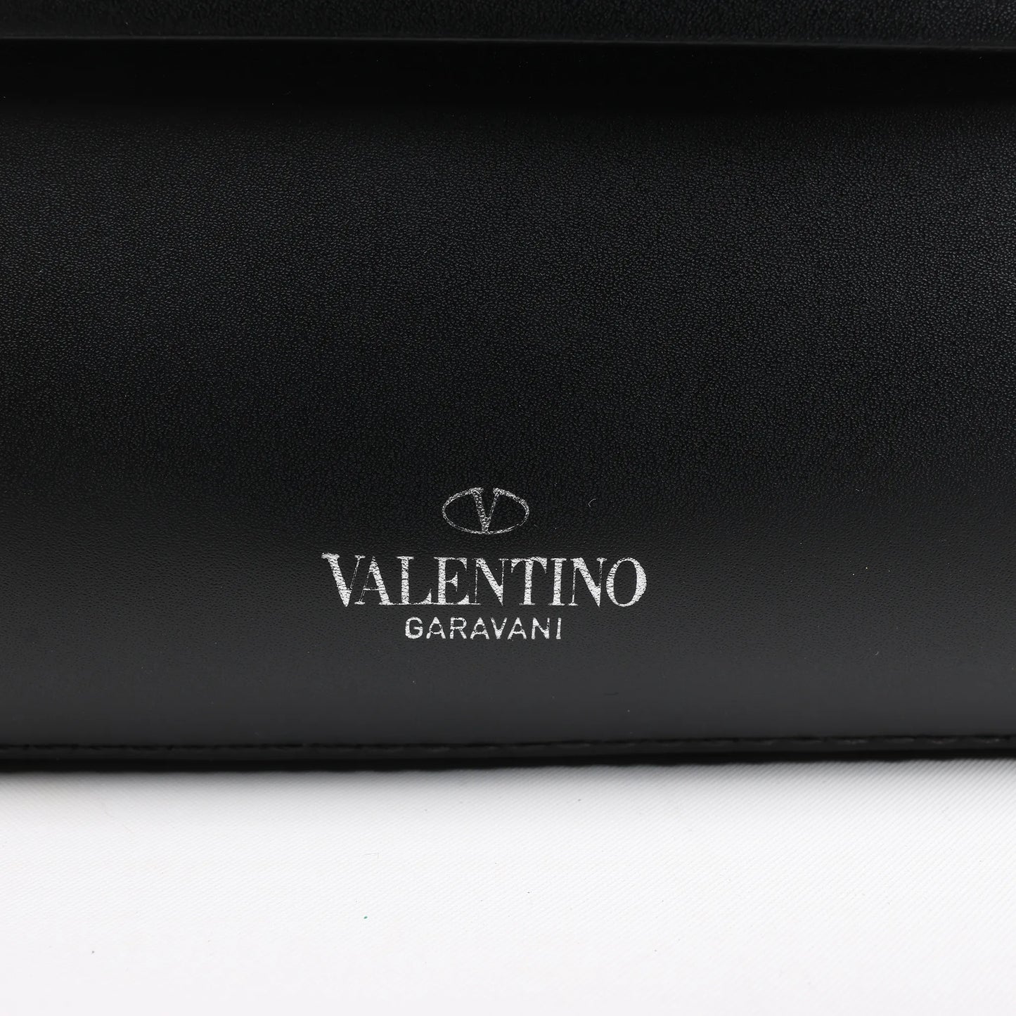 Valentino Garavani VLTN Leather Shoulder Bag in Black