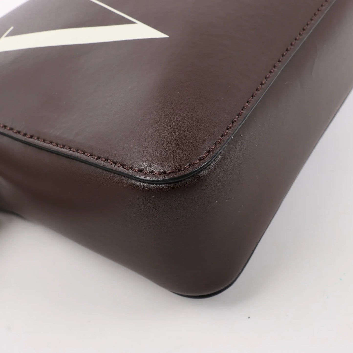 Valentino Garavani VLTN Leather Shoulder Bag in Brown