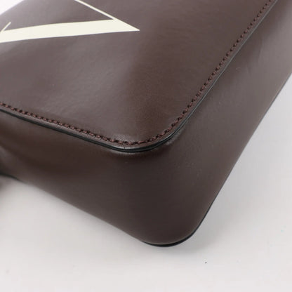 Valentino Garavani VLTN Leather Shoulder Bag in Brown