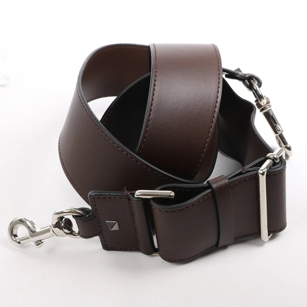 Valentino Garavani VLTN Leather Shoulder Bag in Brown