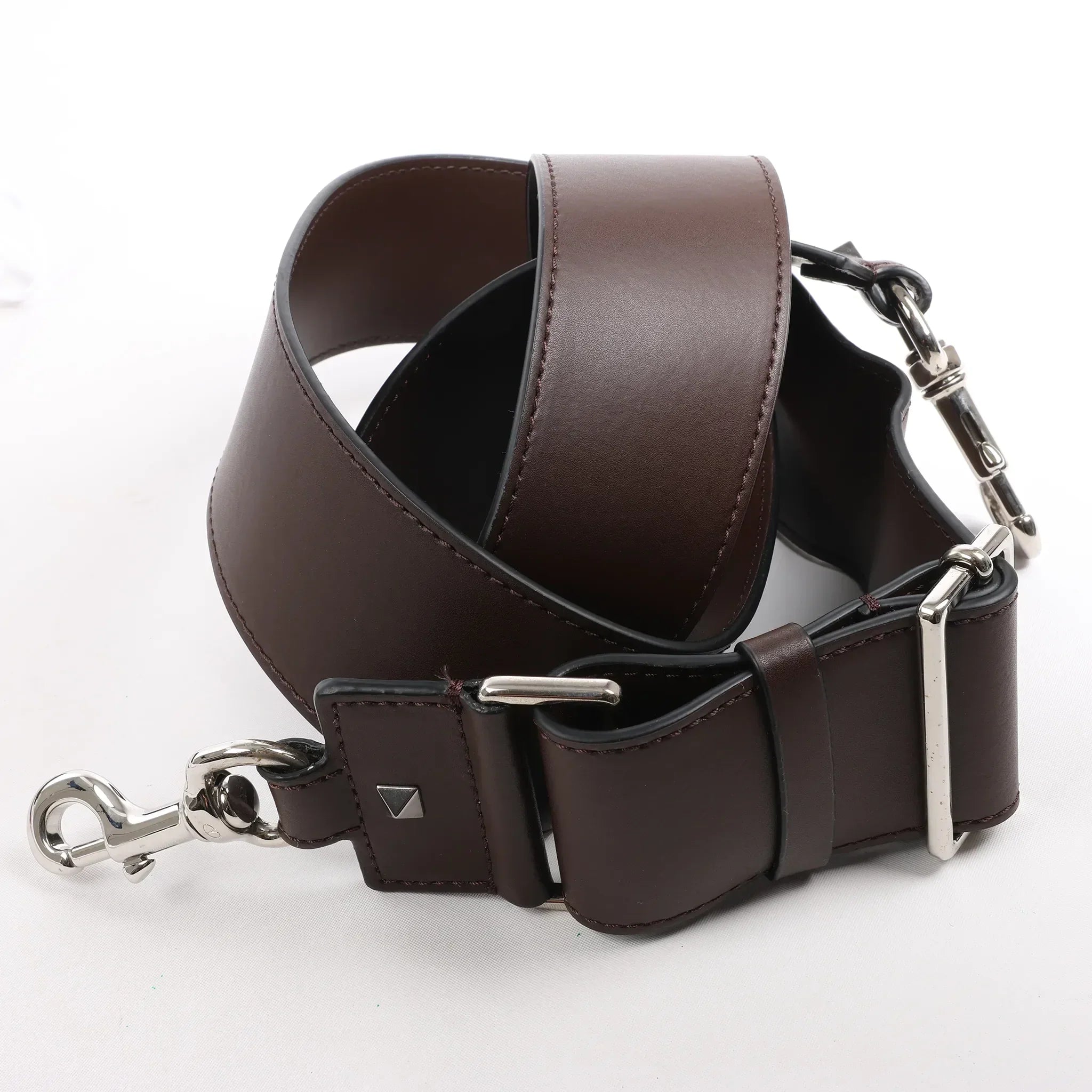 Valentino Garavani VLTN Leather Shoulder Bag in Brown