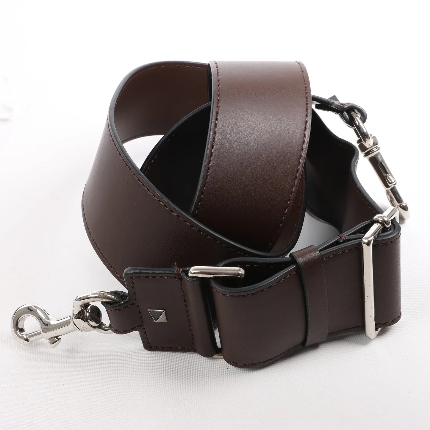 Valentino Garavani VLTN Leather Shoulder Bag in Brown