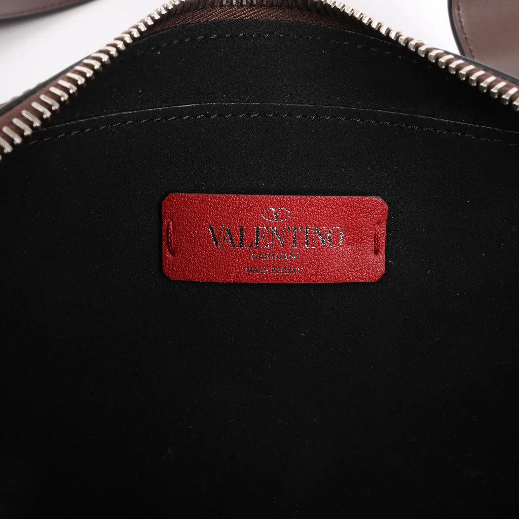Valentino Garavani VLTN Leather Shoulder Bag in Brown
