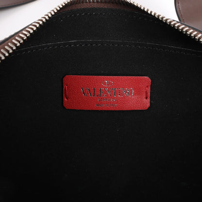 Valentino Garavani VLTN Leather Shoulder Bag in Brown