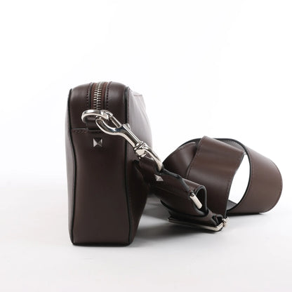 Valentino Garavani VLTN Leather Shoulder Bag in Brown